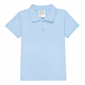 Blank Boy's Short Sleeve Polo Style Collared Shirt